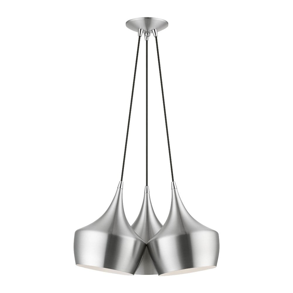 Livex Lighting Waldorf 3 - Light Pendant in  Brushed Aluminum