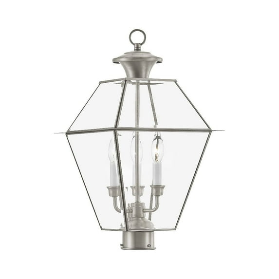 Livex Lighting Westover 3 - Light Post Light in  Brushed Nickel