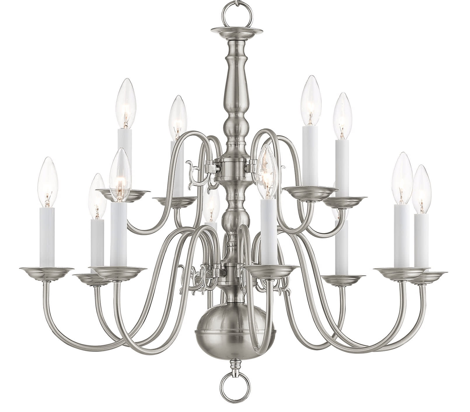 Livex Lighting Williamsburgh 12 - Light Chandelier in  Brushed Nickel
