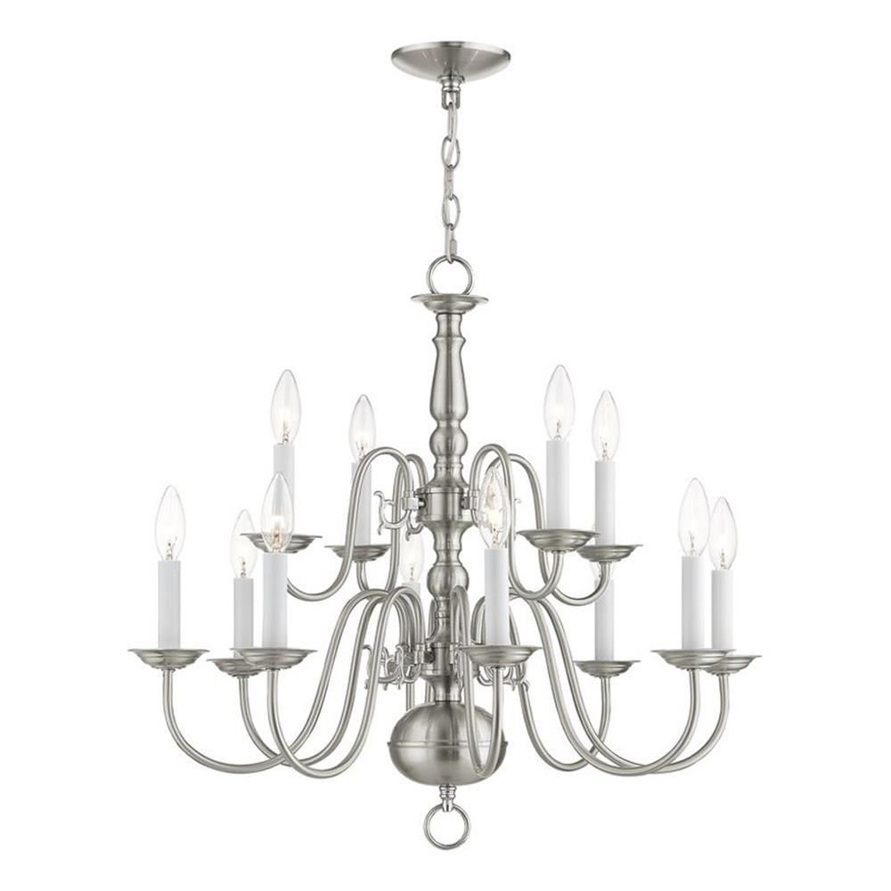 Livex Lighting Williamsburgh 12 - Light Chandelier in  Brushed Nickel