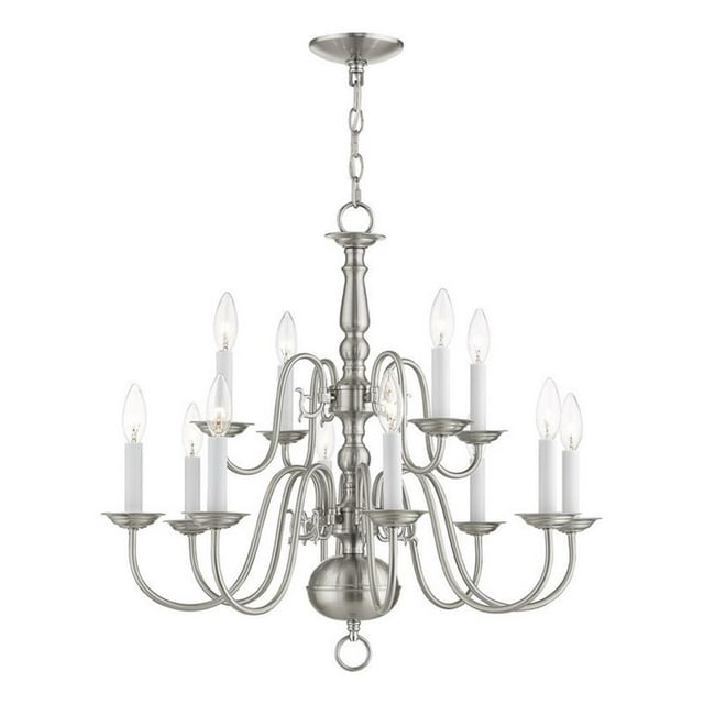 Livex Lighting Williamsburgh 12 - Light Chandelier in  Brushed Nickel
