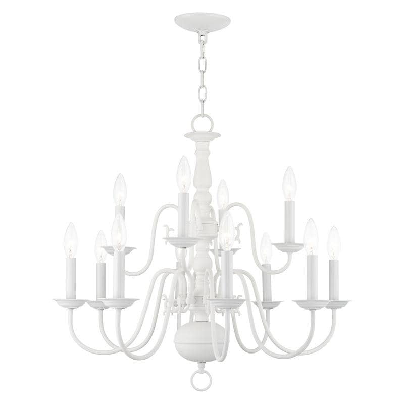 Livex Lighting Williamsburgh 12 - Light Chandelier in  White