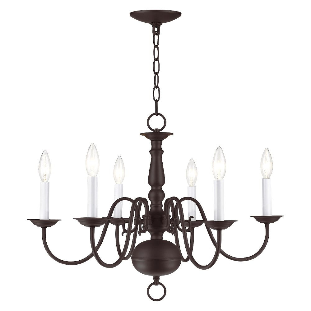 Livex Lighting Williamsburgh 6 - Light Chandelier in  Bronze