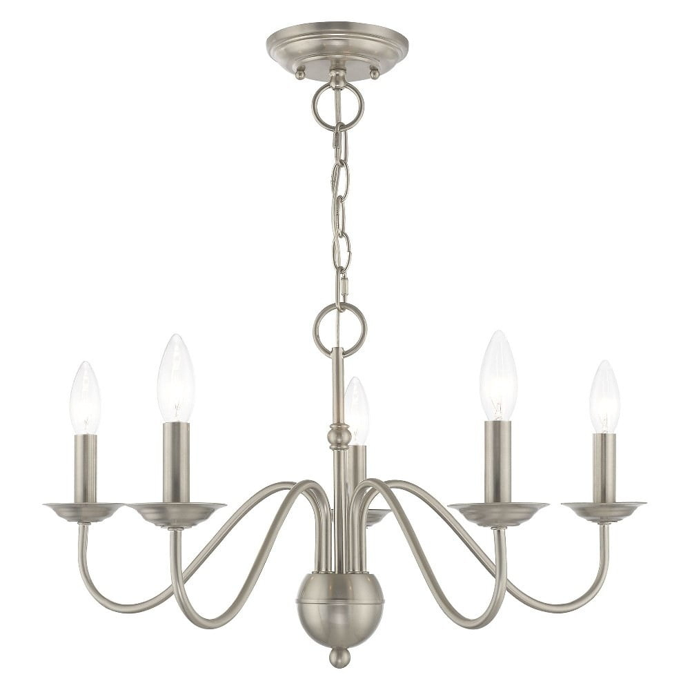 Livex Lighting 52165 Windsor 5 Light 24" Wide Taper Candle Chandelier - Nickel