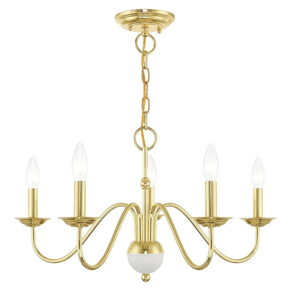 Livex Lighting Windsor 5 - Light Chandelier in  Polished Brass