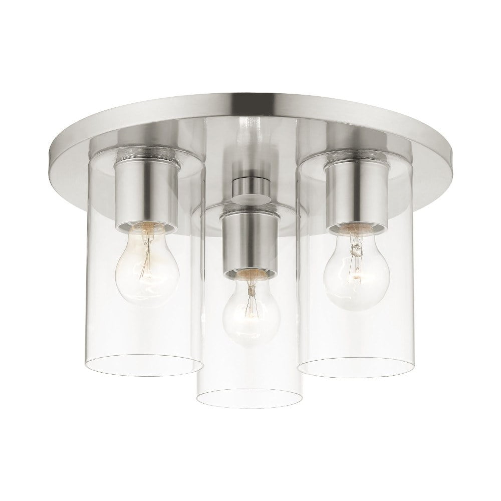 Livex Lighting Zurich 3 - Light Flush Mount in  Brushed Nickel