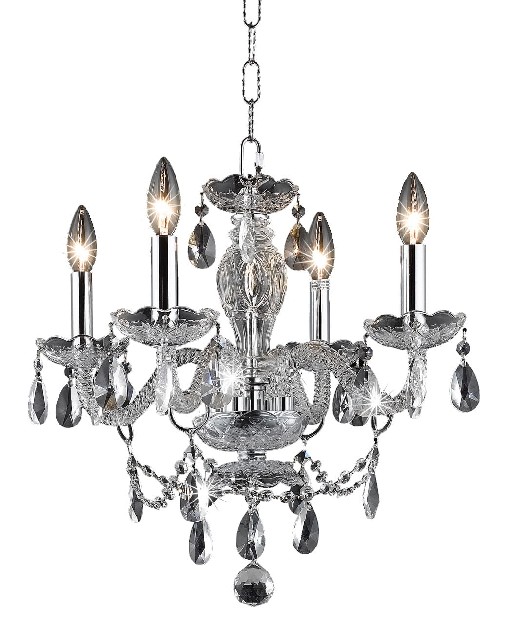 Elegant Lighting Elle Collection Pendant D17in H18in Lt:4 Chrome Finish