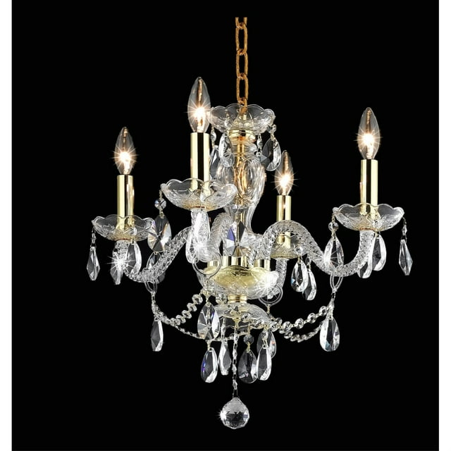 Living District Elle 4-Light Transitional Metal Pendant in Gold