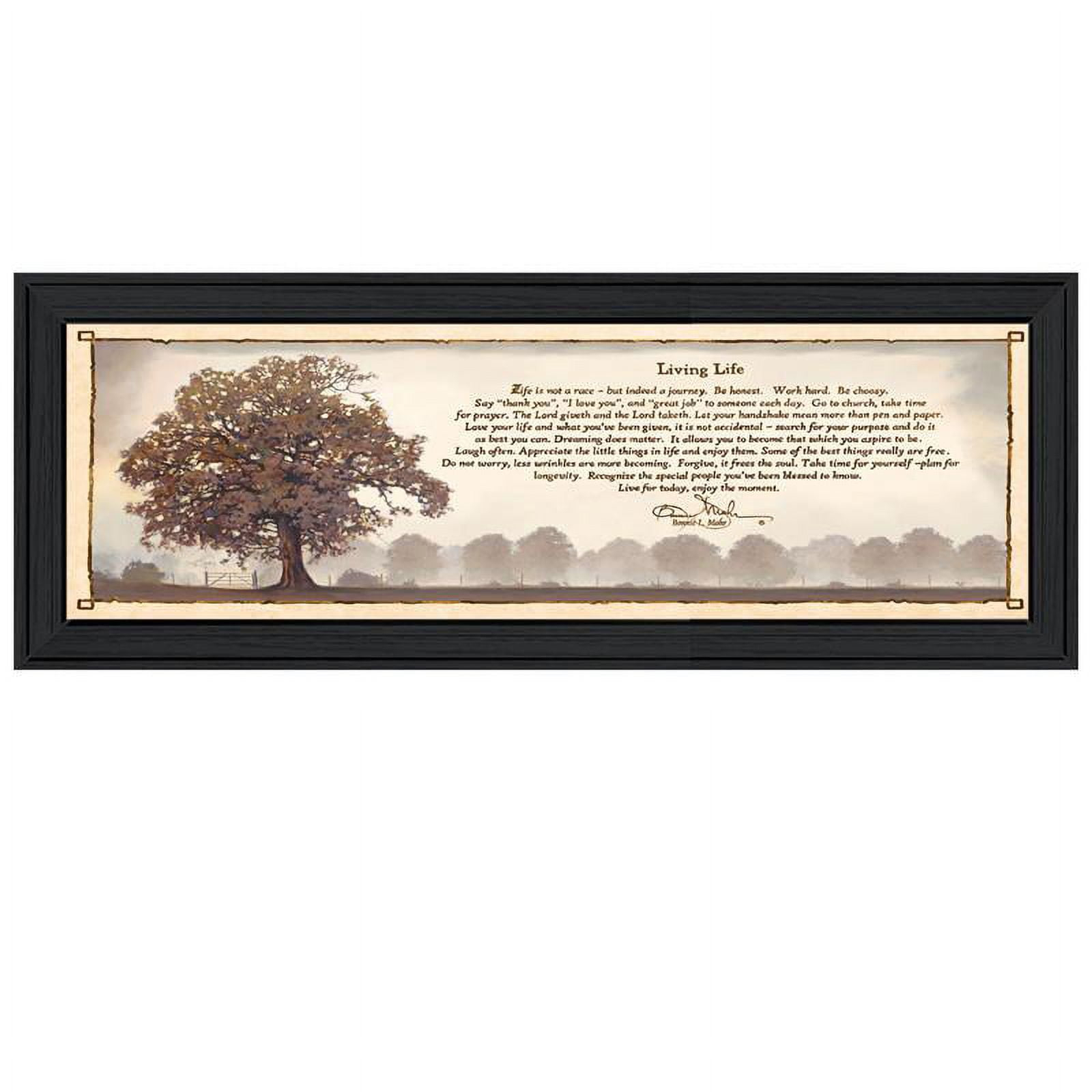 Living Life By Bonnie Mohr Printed Framed Wall Art Wood Multi-Color