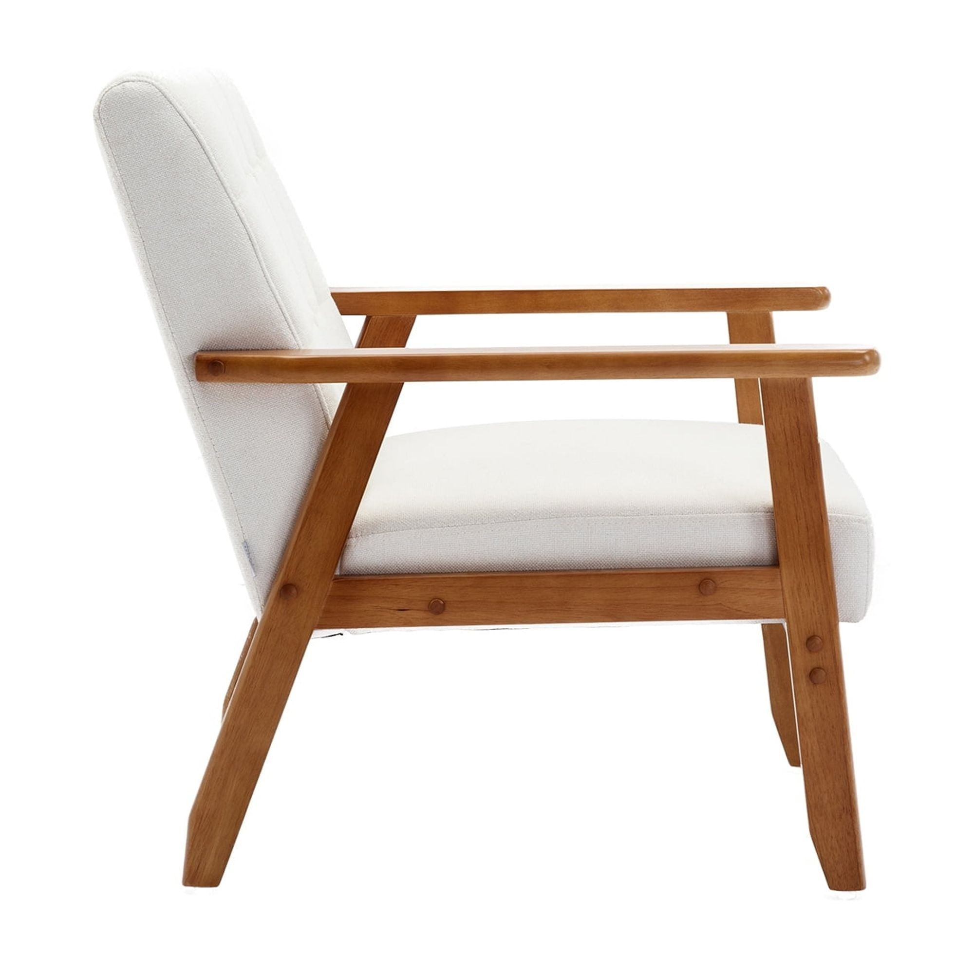 Accent Chairs Set of 2 with Side Table, Mid Century Modern Accent Chair, Wood and Fabric Armchairs Side Chair, Lounge Reading Comfy Arm Chair for Living Room, Bedroom, Office 82253