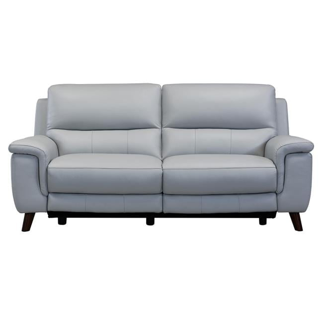 Lizette Top Grain Leather Dove Grey Power Recliner Sofa with USB