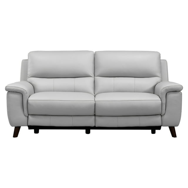 Lizette Top Grain Leather Dove Grey Power Recliner Sofa with USB