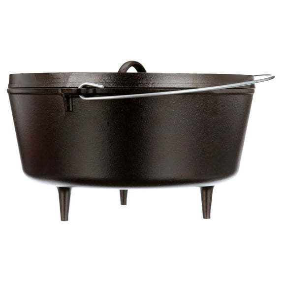 Lodge 14" / 10 Quart Seasoned Cast Iron Deep Camp Dutch Oven