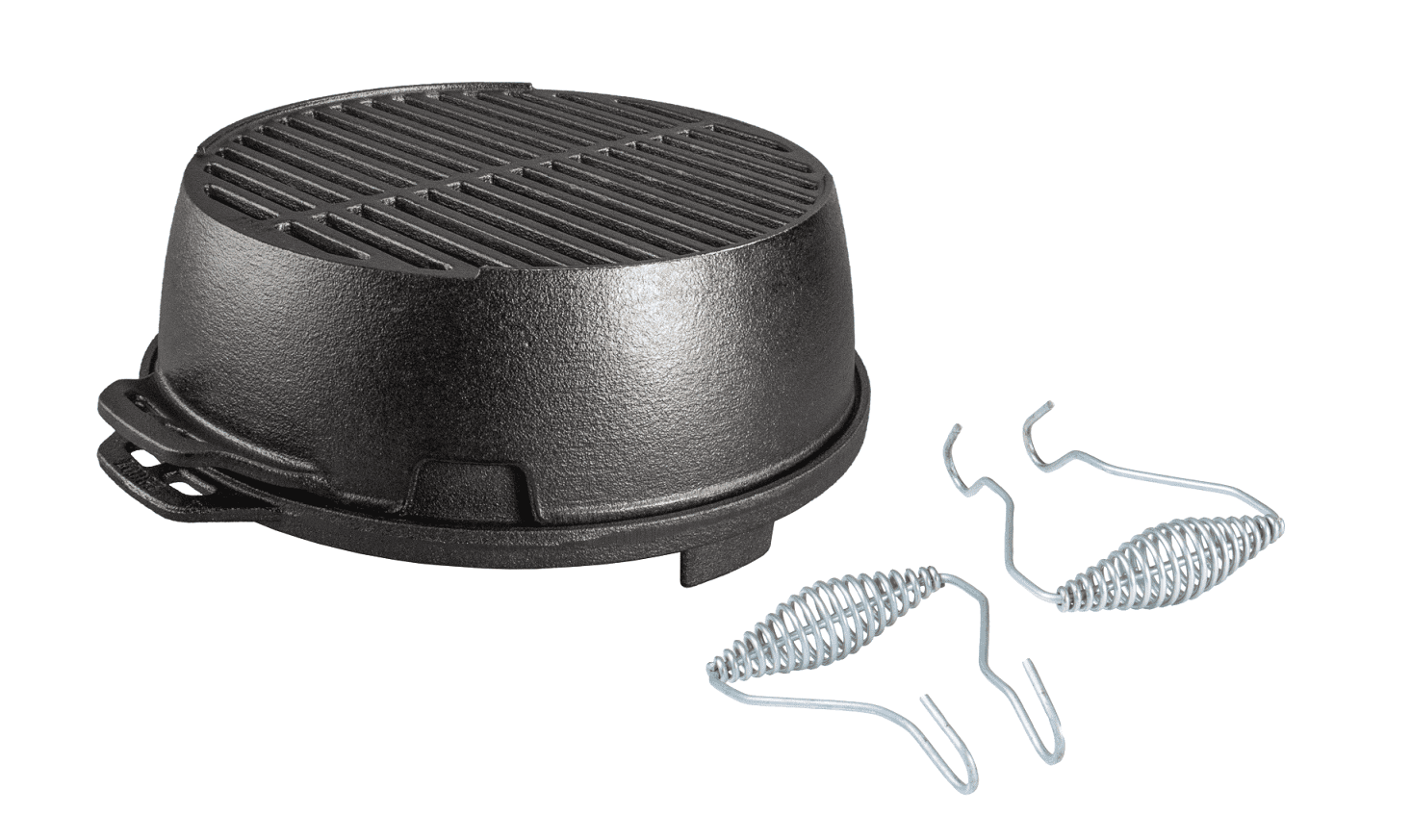 Lodge Cast Iron 12" Charcoal Camping Round Kickoff Grill