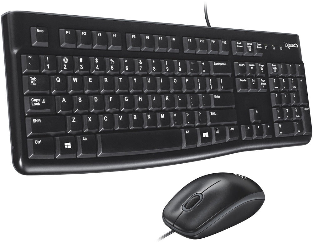 Mk120 Wired Keyboard + Mouse Combo, Usb 2.0, Black