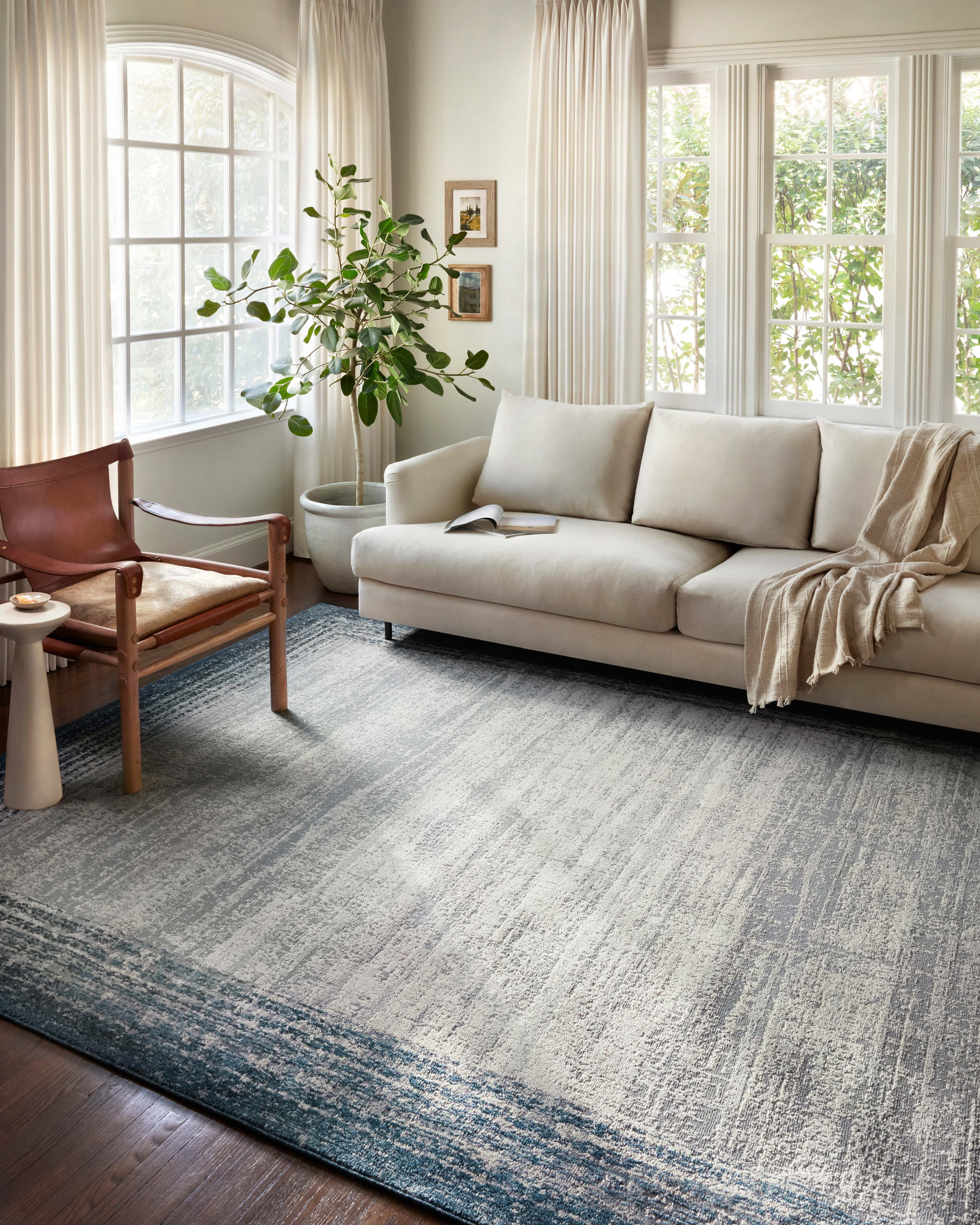 Loloi II Austen AUS-02 Abstract Pebble / Blue Area Rug 18" x 18" Sample