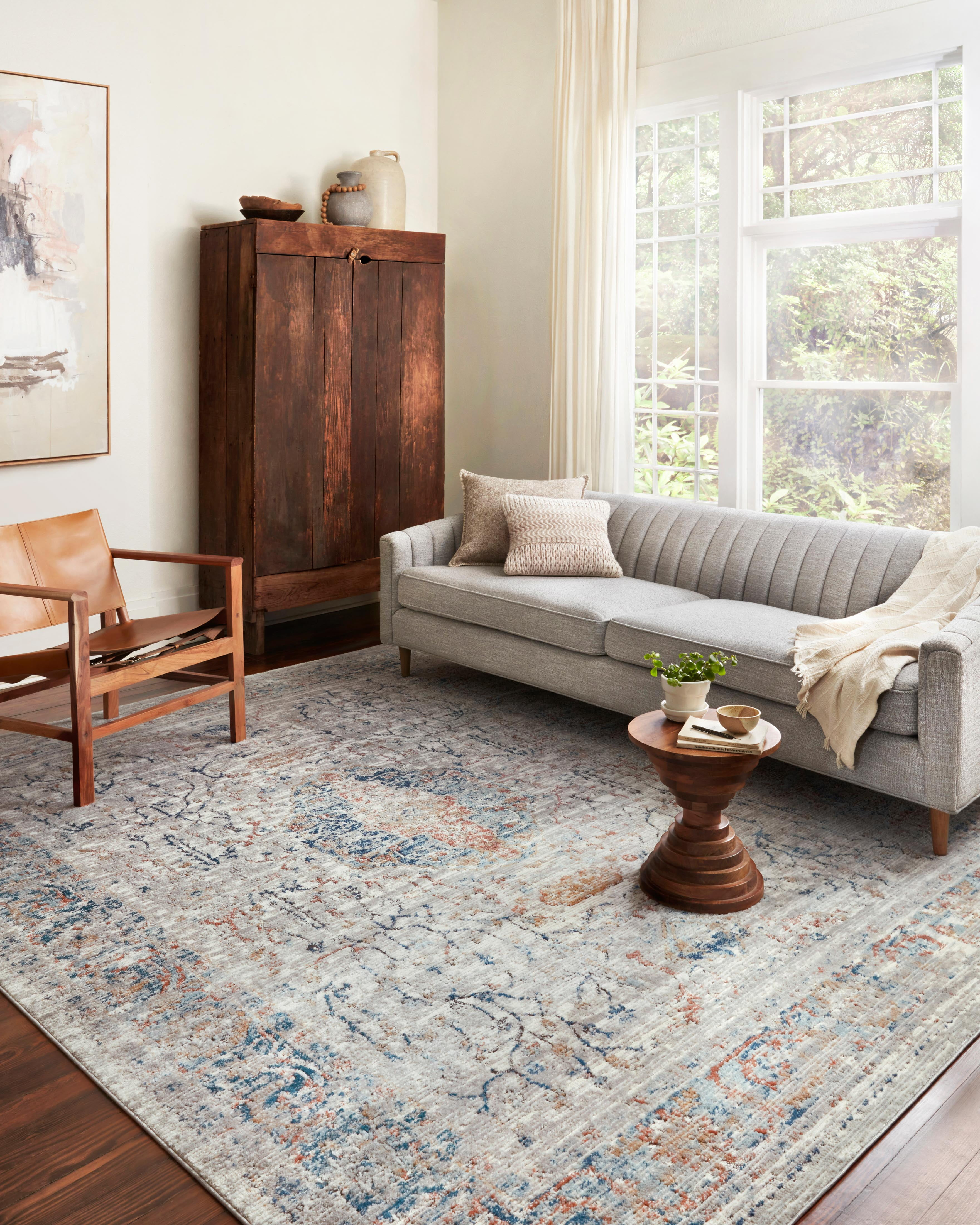 Loloi II Bianca Collection BIA-02 Stone / Multi, Traditional Area Rug 3'-4" x 5'-7"