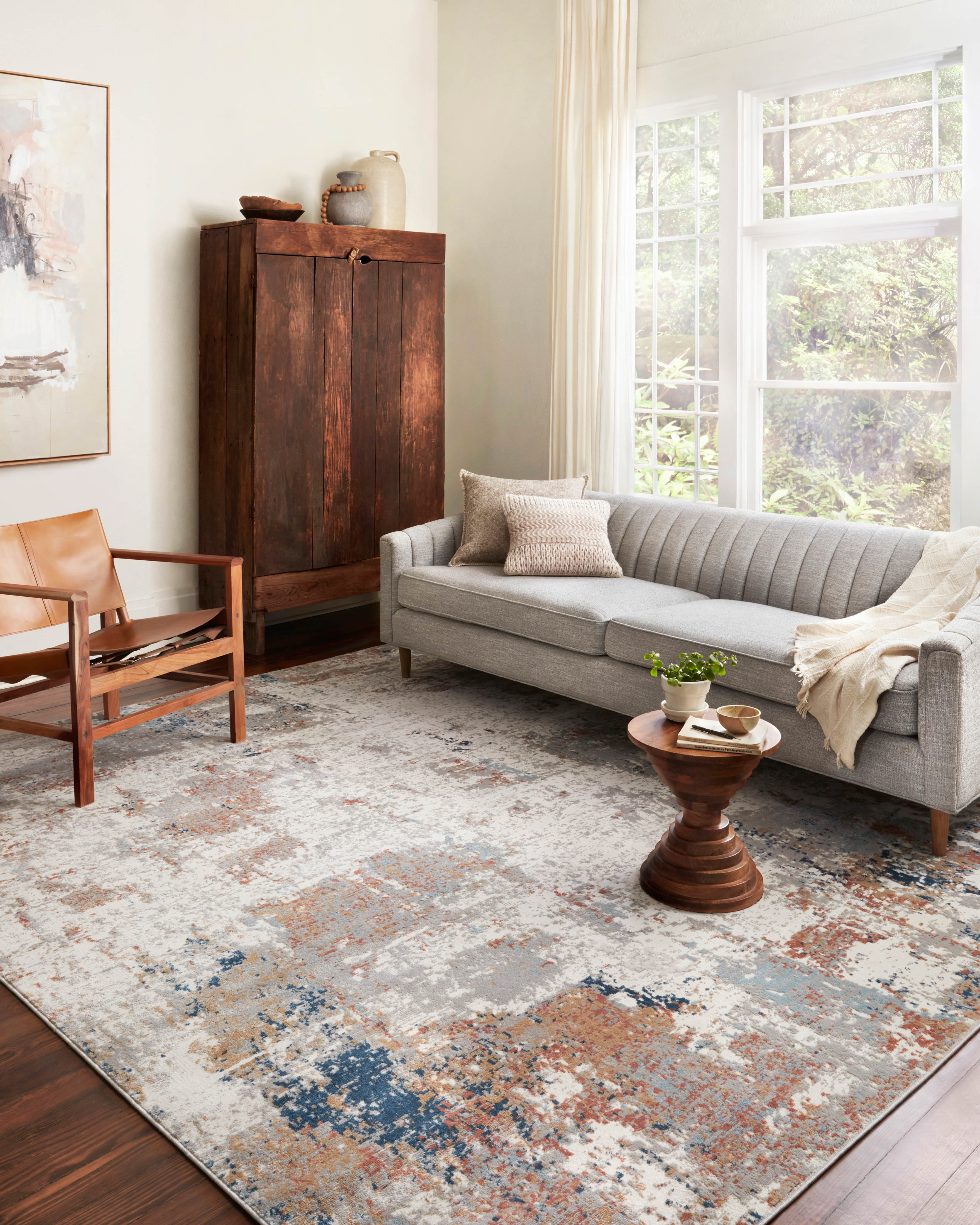 Loloi II Bianca Collection BIA-03 Ivory / Multi, Abstract Area Rug 7'-11" x 10'-6"
