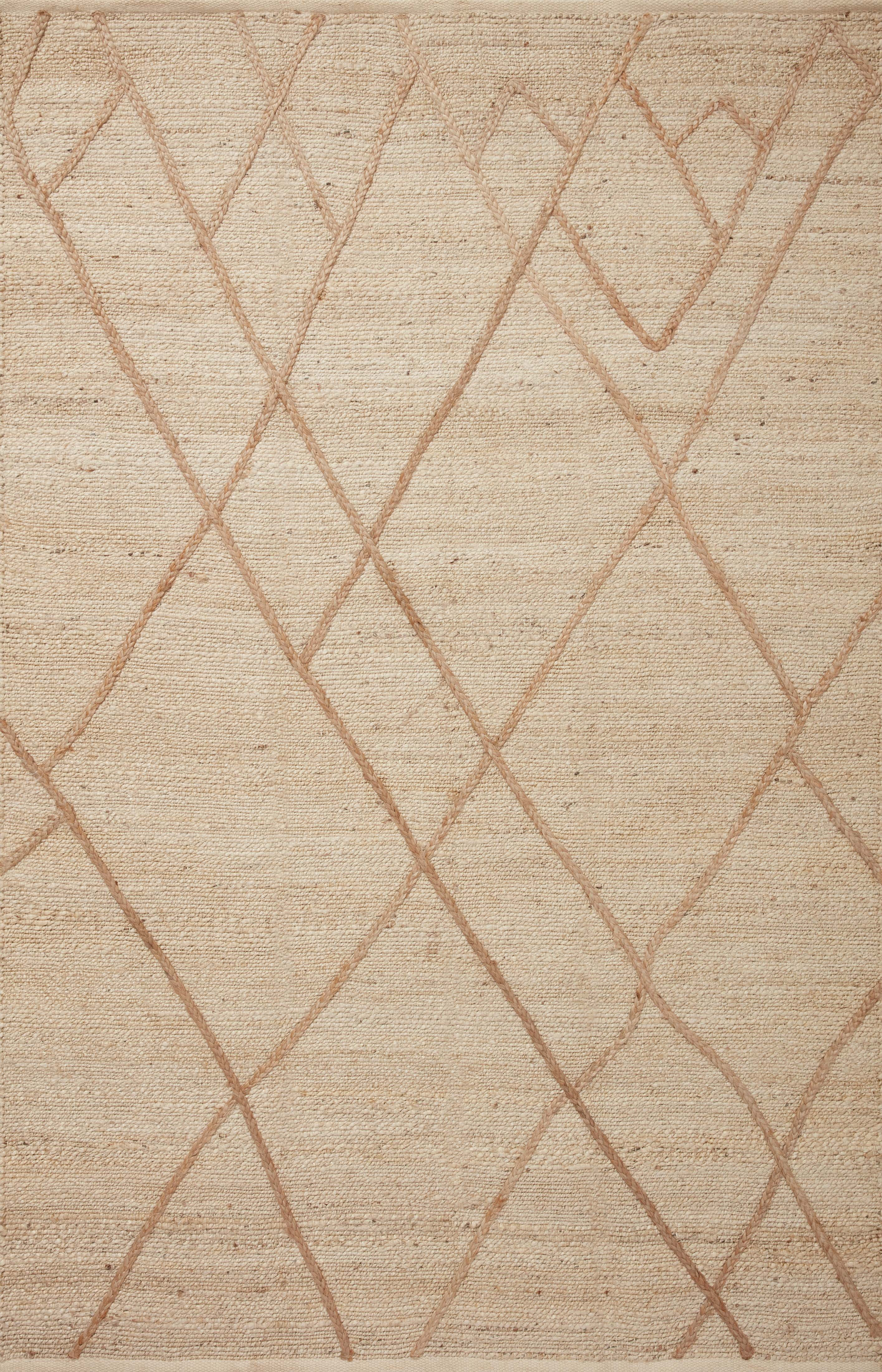 Loloi II Bodhi Collection BOD-01 Ivory / Natural, Geometric Area Rug 18" x 18" Sample Swatch