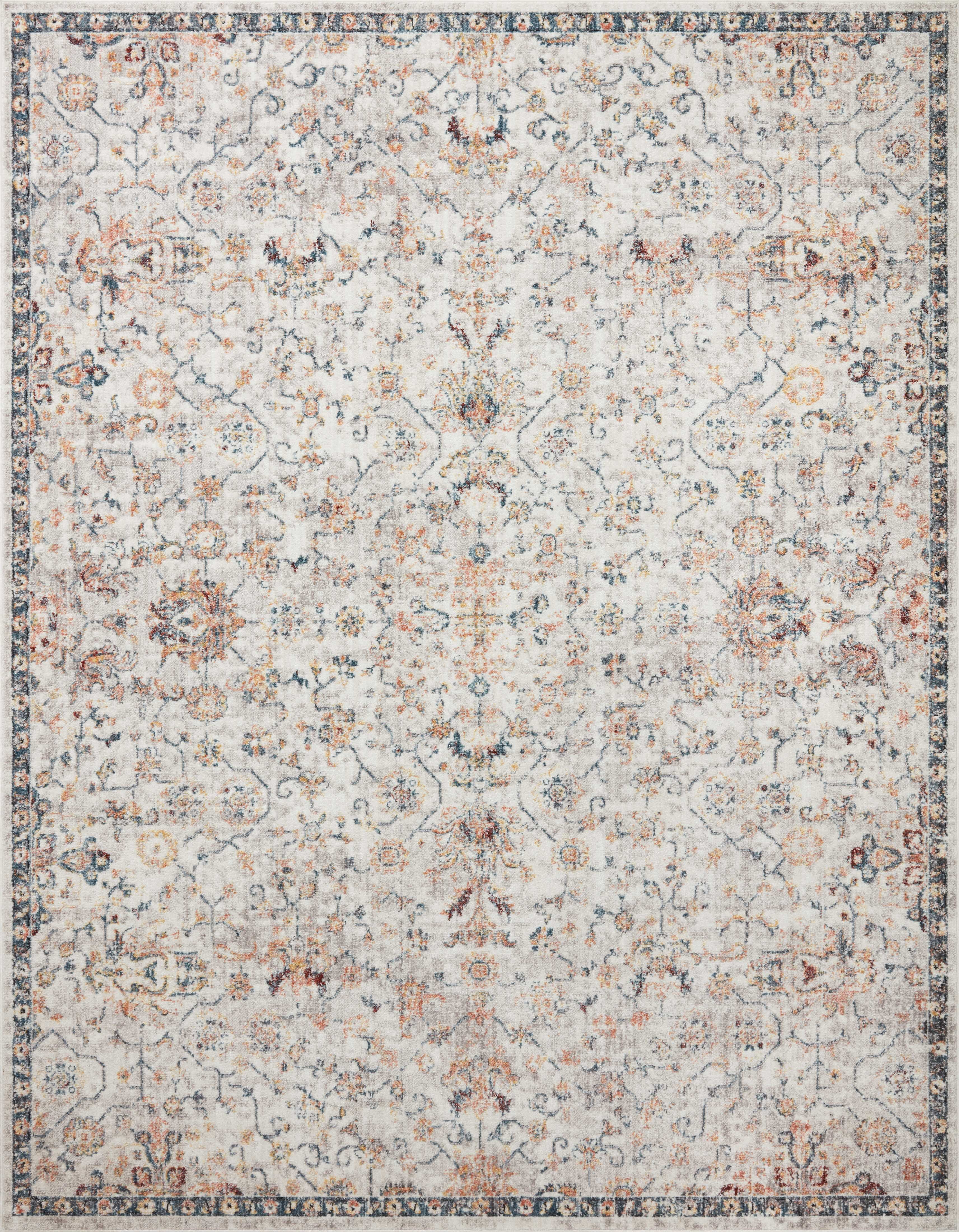 Loloi II Cassandra Collection CSN-03 Dove / Navy Oriental Area Rug 3'-9" x 5'-9"