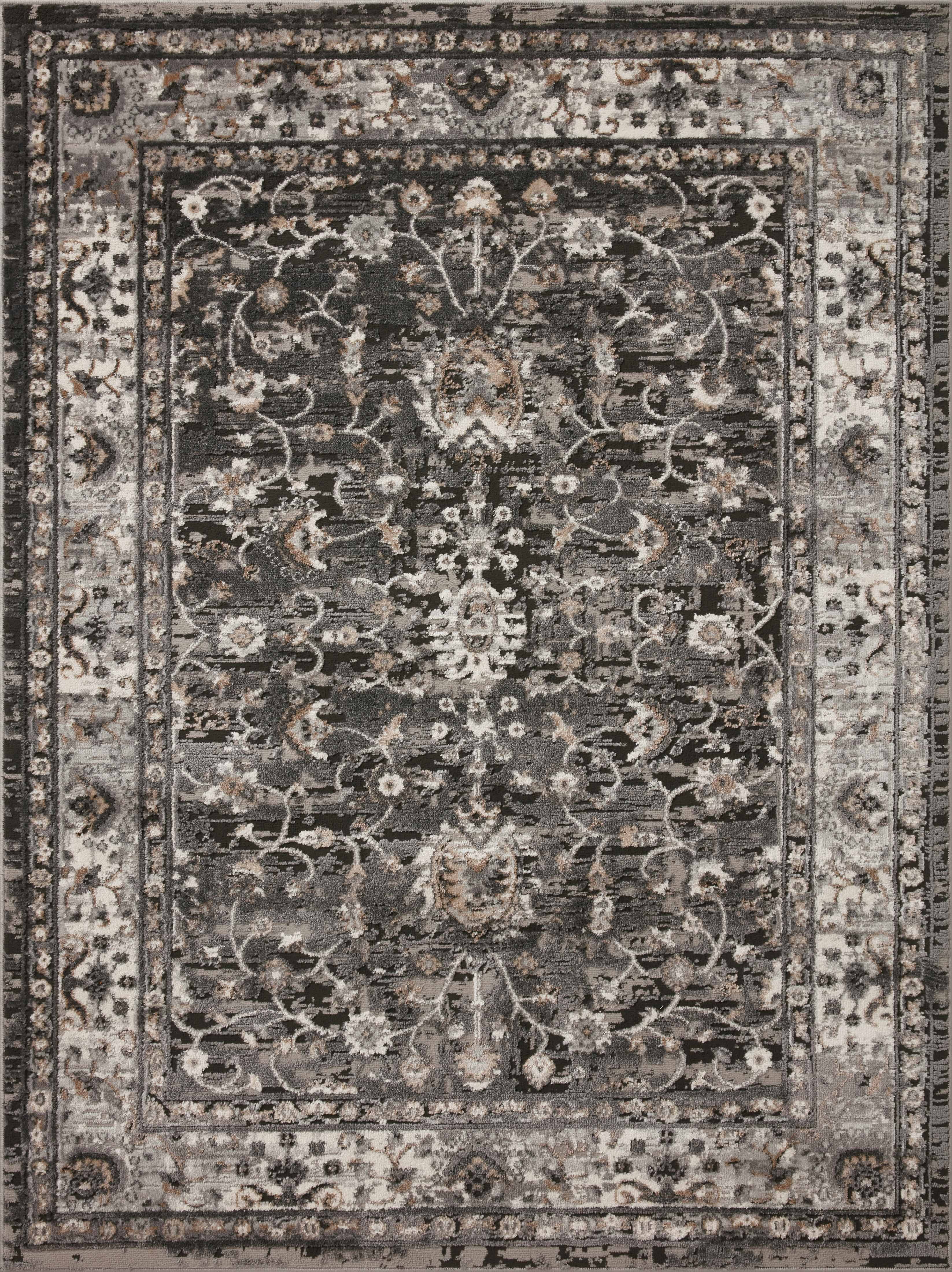 Loloi II Estelle Collection EST-02 Charcoal / Grey Oriental Area Rug 7'-10" x 10'-2"