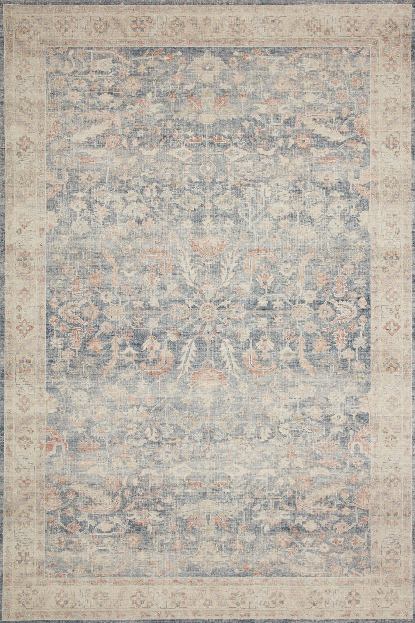 Loloi II Hathaway Printed Oriental Denim / Multi Area Rug
