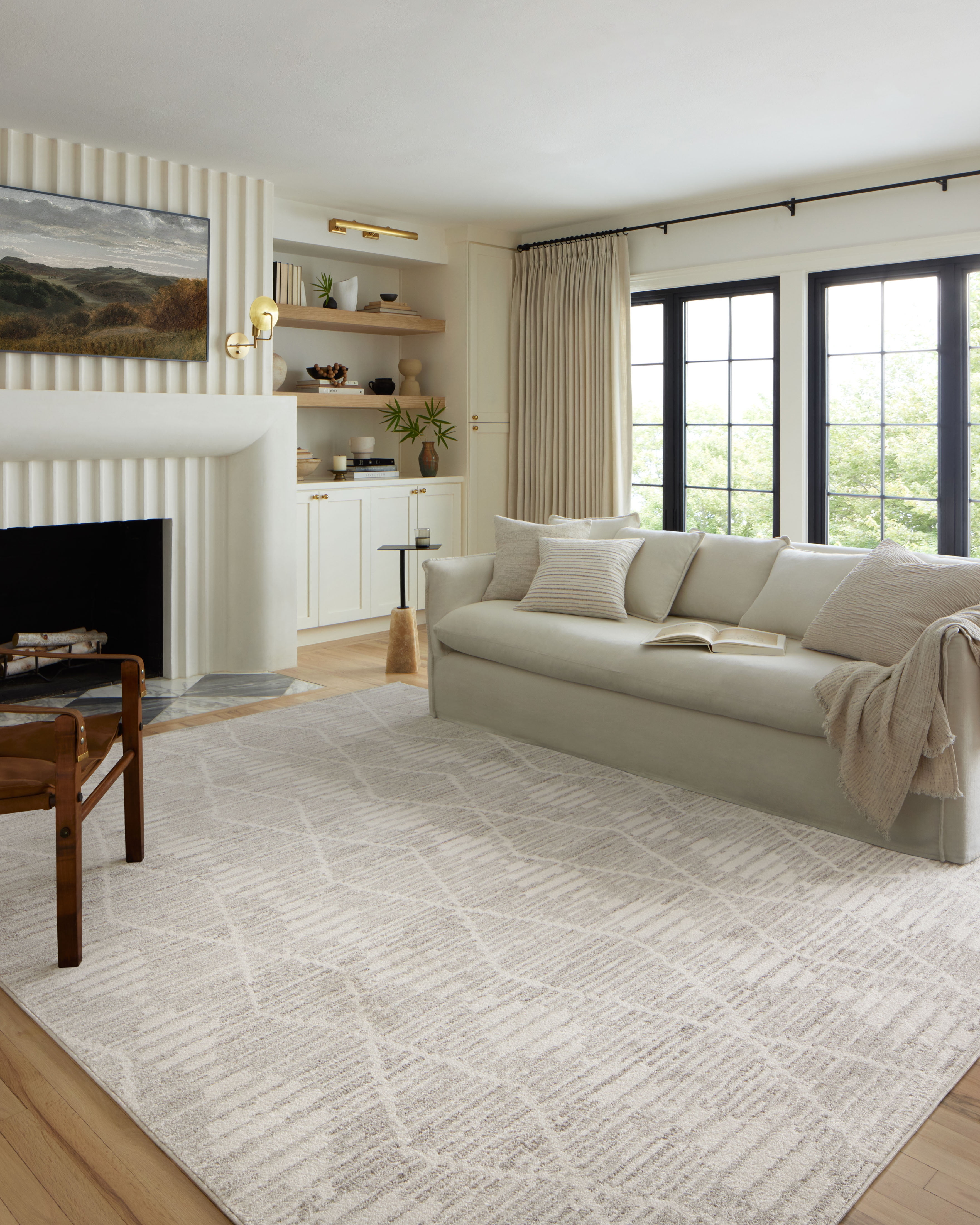 Loloi II Kamala Ivory / Silver 5'-3" x 7'-9" Area Rug