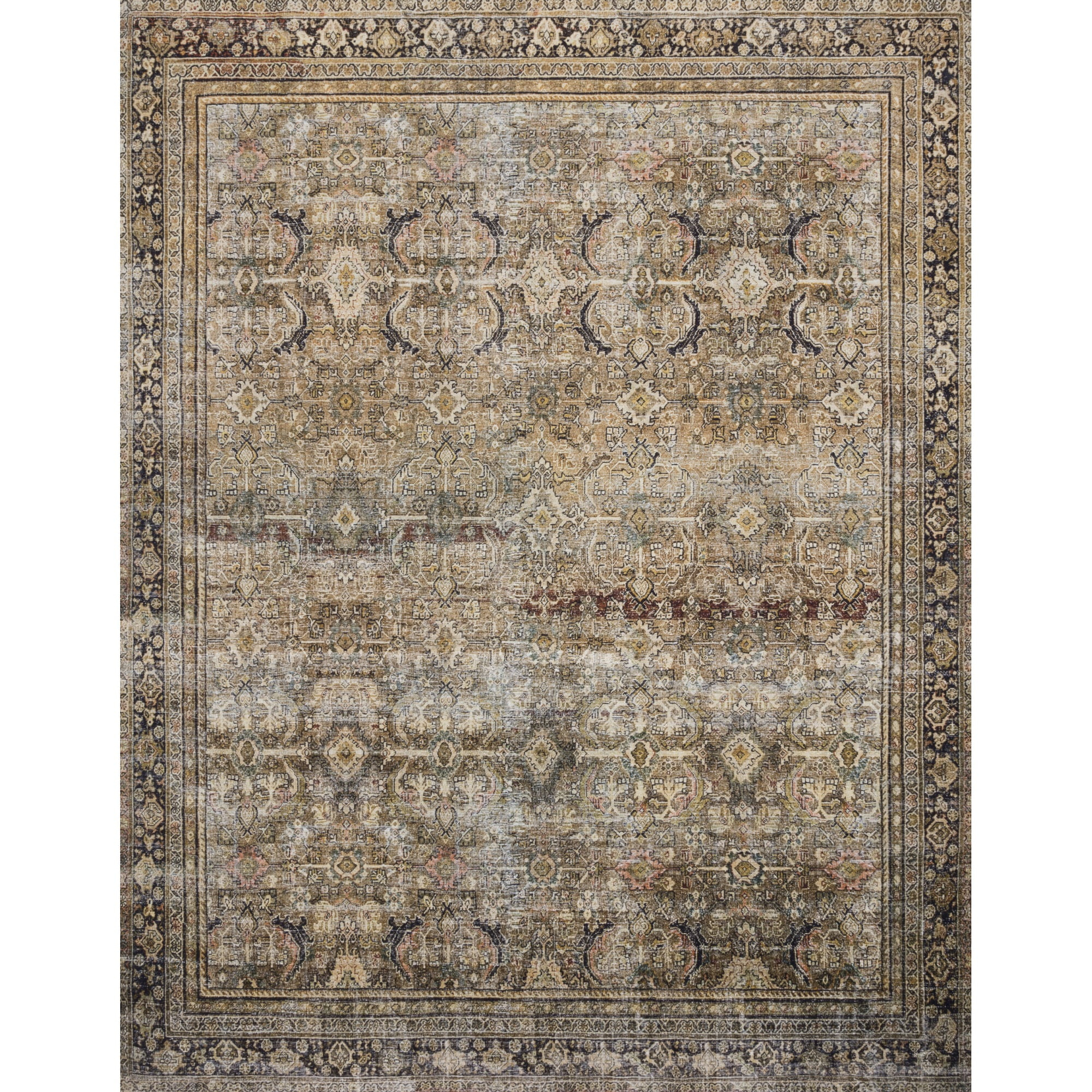 Loloi II Layla Traditional Power Loomed Olive / Charcoal Area Rug