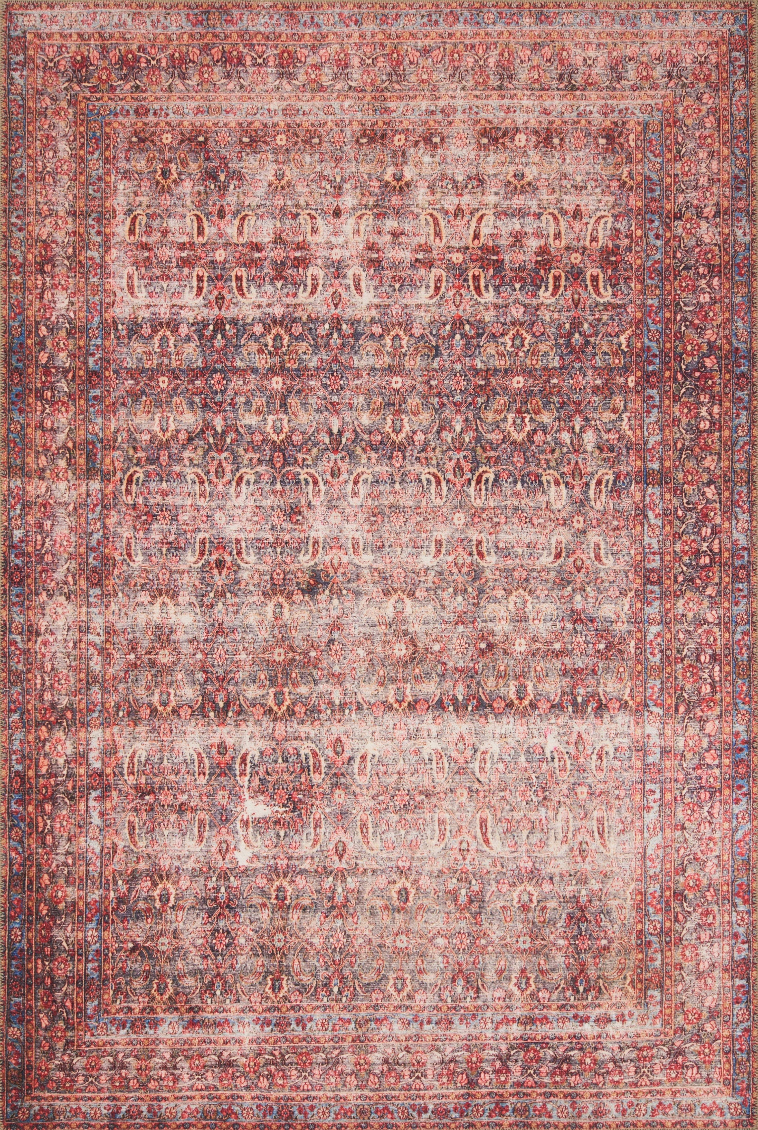 Loloi II Loren Collection LQ-05 Eggplant / Crimson Oriental Area Rug 5'-0" x 7'-6"