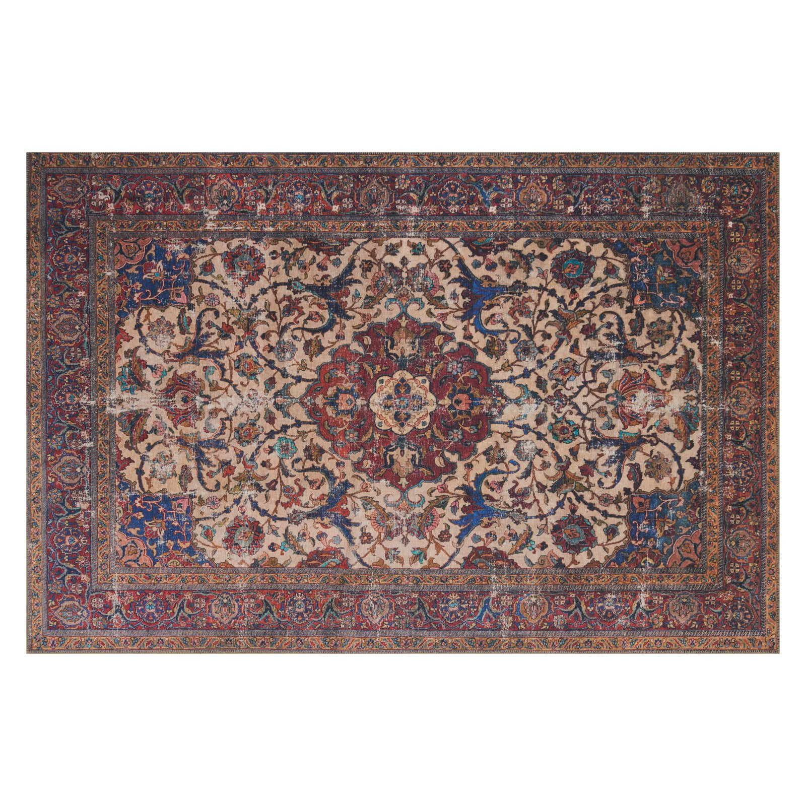 Loloi II Loren Collection LQ-11 Sand / Multi Oriental Area Rug 7'-6" x 9'-6"