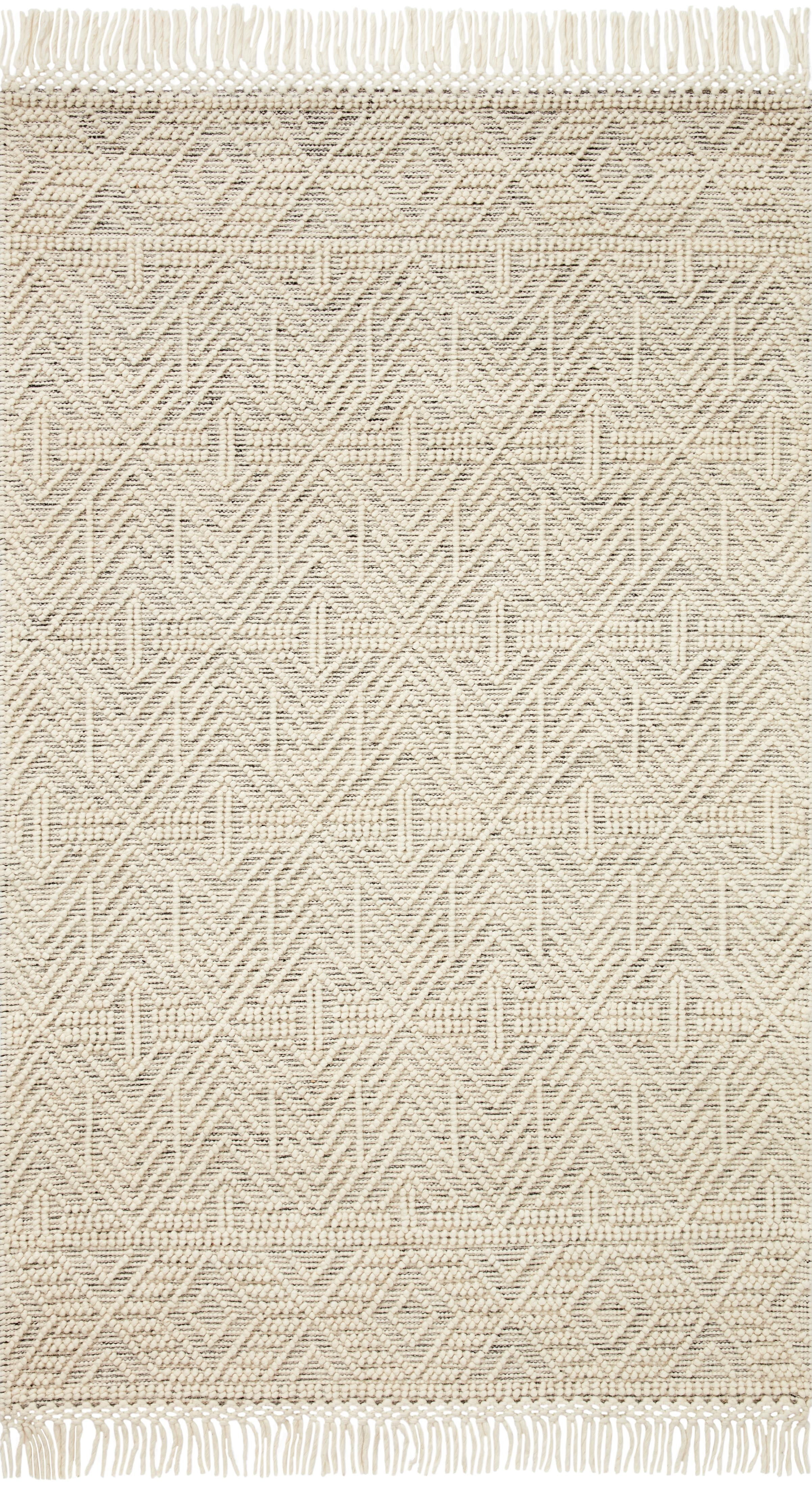 Loloi II Noelle Ivory / Black Geometric Area Rug 2'-0" x 5'-0"