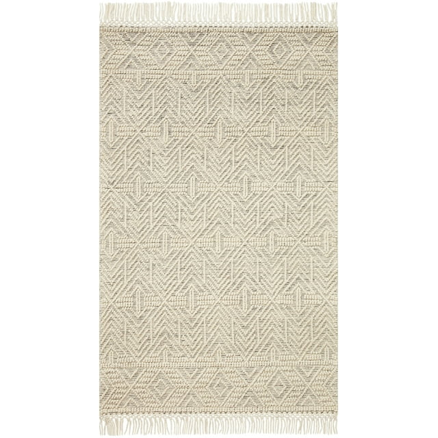 Loloi II Noelle Ivory / Black Geometric Area Rug 4'-0" x 6'-0"