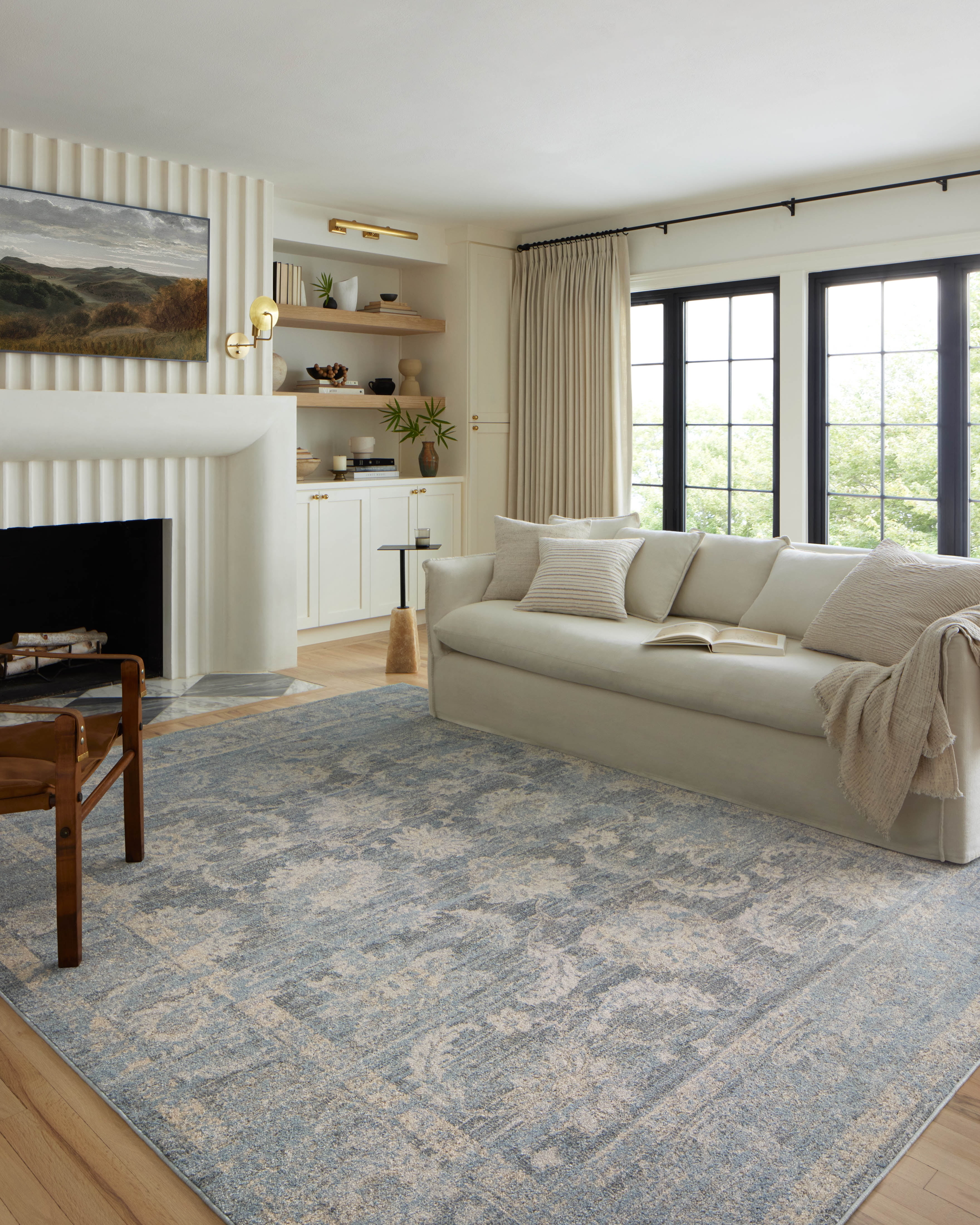 Loloi II Odette Sky / Beige 5'-3" x 7'-9" Area Rug