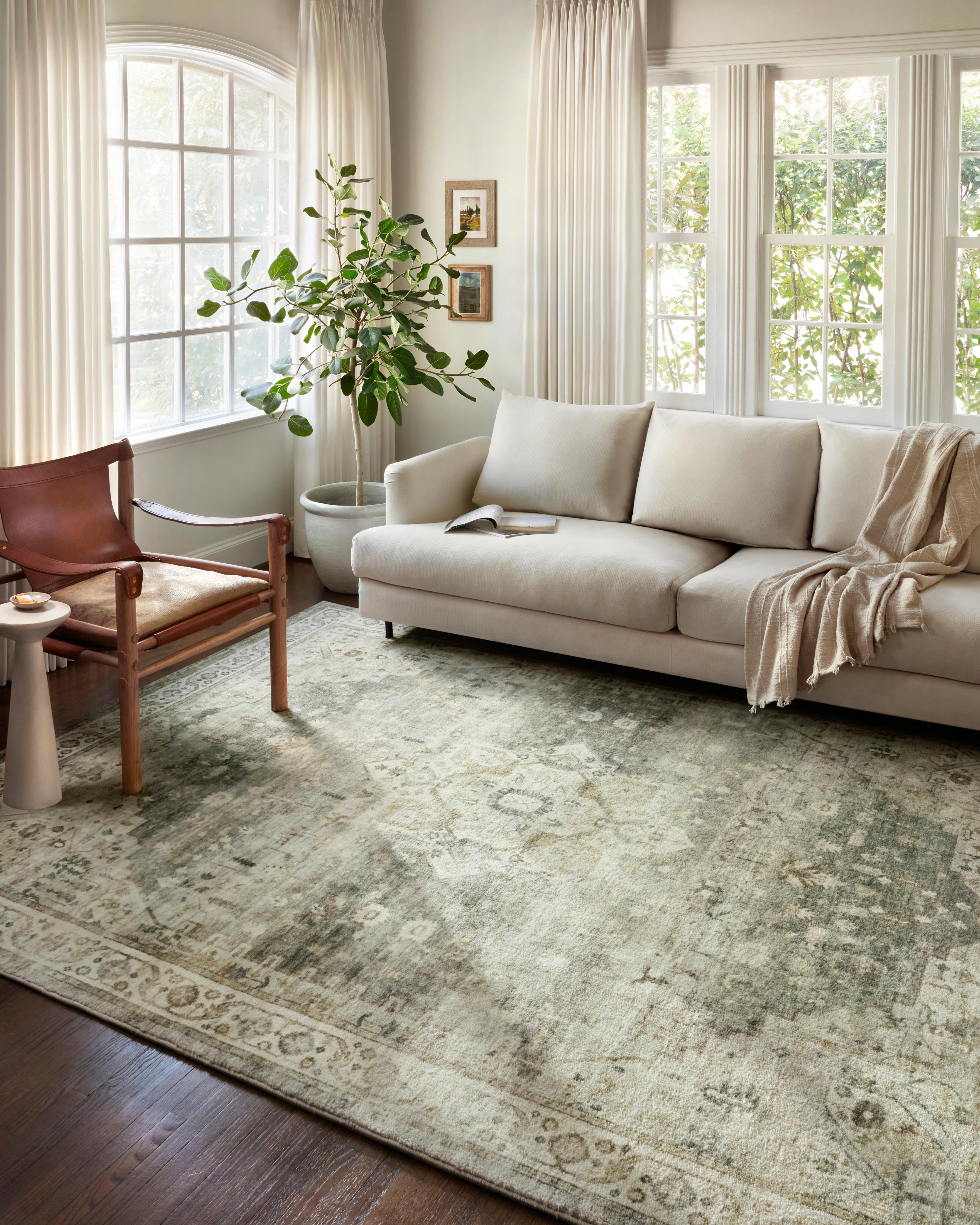 Loloi II Rosette ROS-09 Oriental Sage / Beige Area Rug 18" x 18" Sample