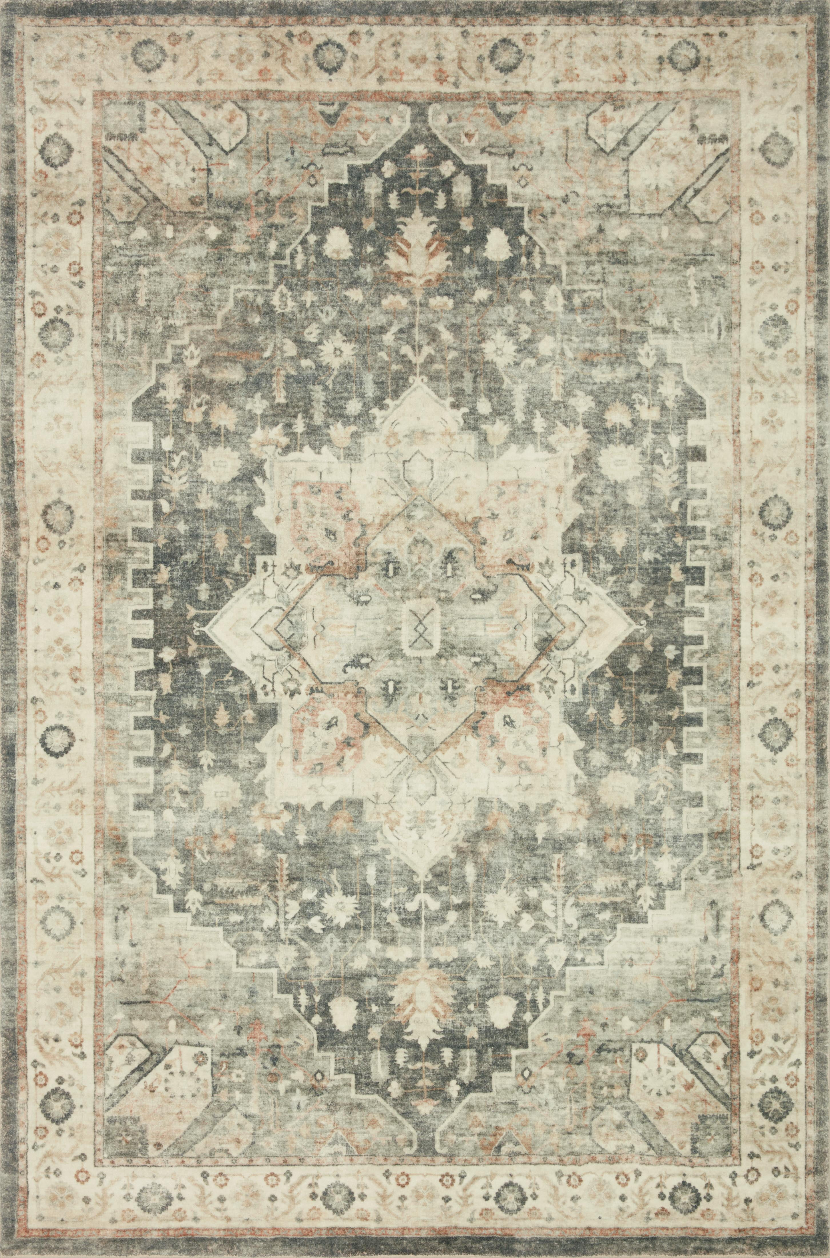 ROS-09 Slate, Ivory 2-2" x 5 Size Rug