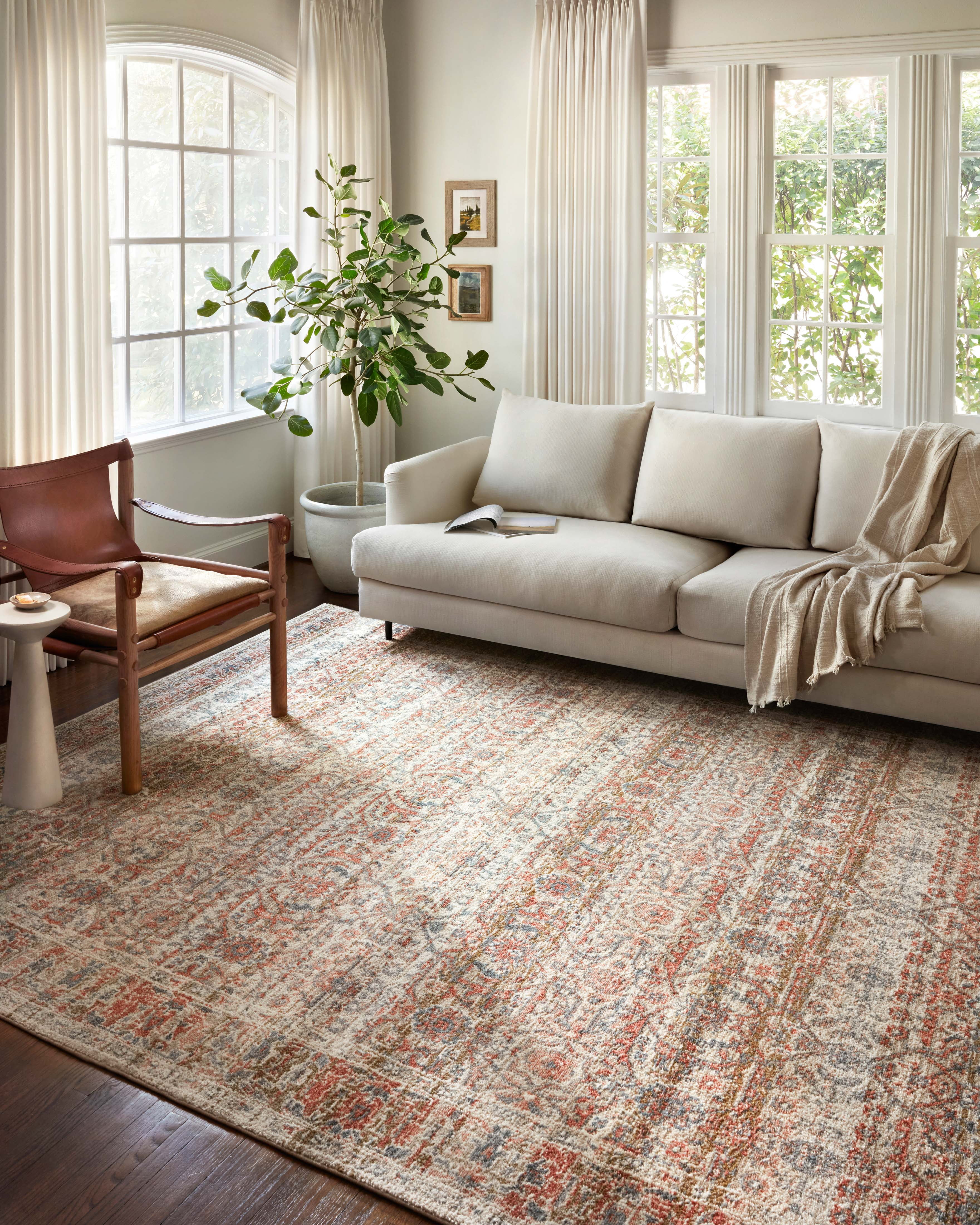 Loloi II Saban SAB-05 Oriental Sand / Rust Area Rug 5'-3" x 7'-6"