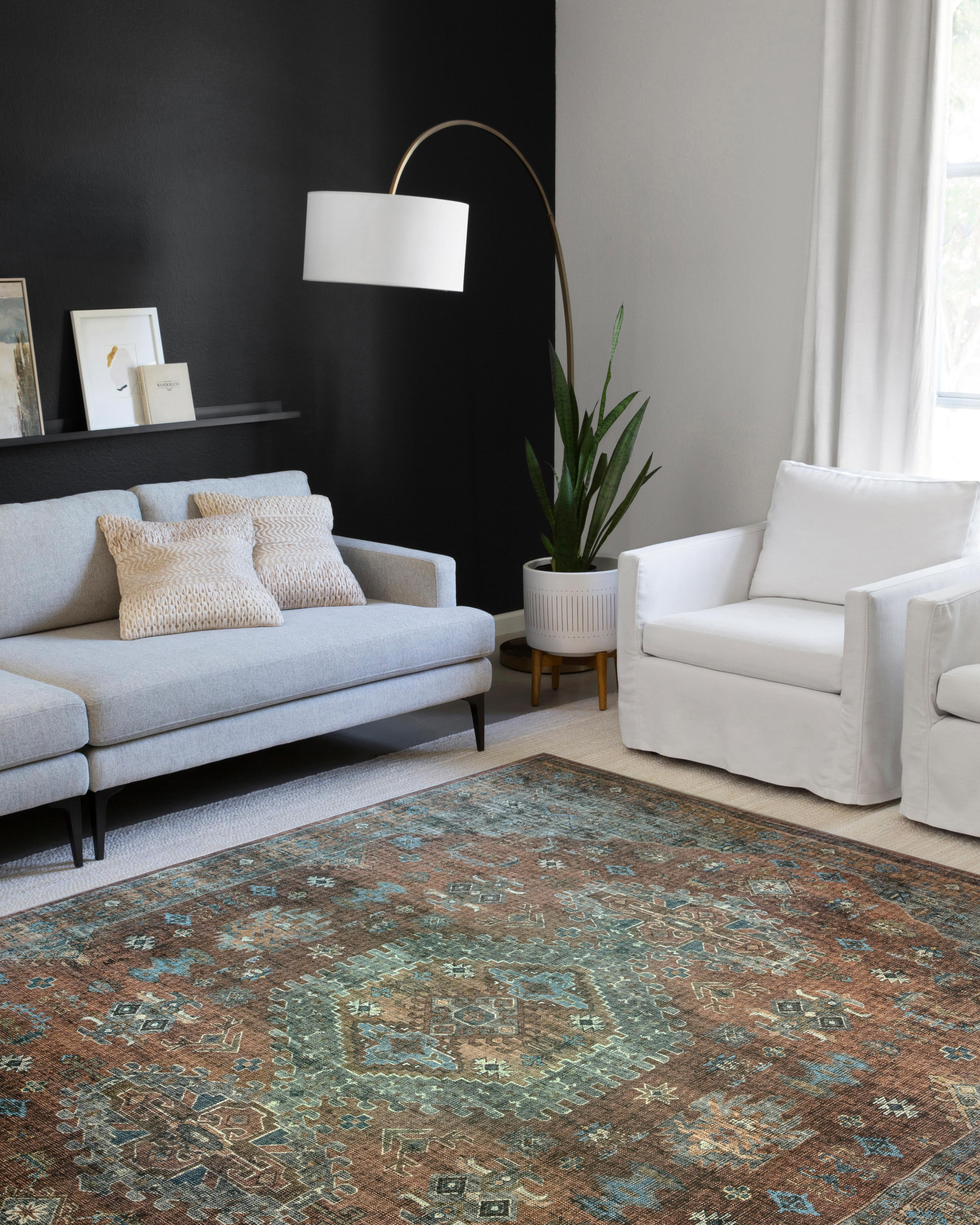 Loloi II Skye Oriental Terracotta / Sky Area Rug