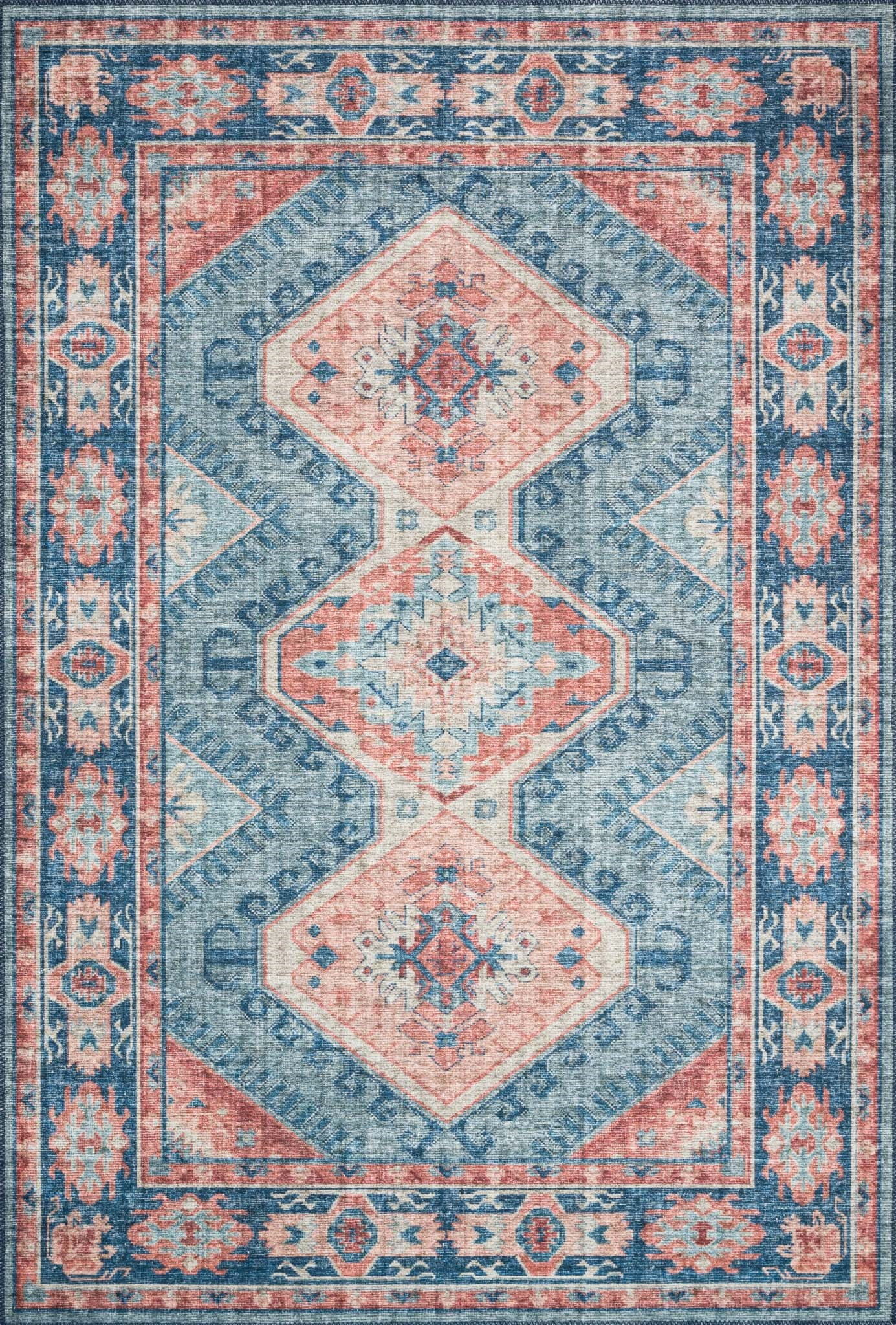Loloi II Skye Oriental Turquoise / Terracotta Area Rug