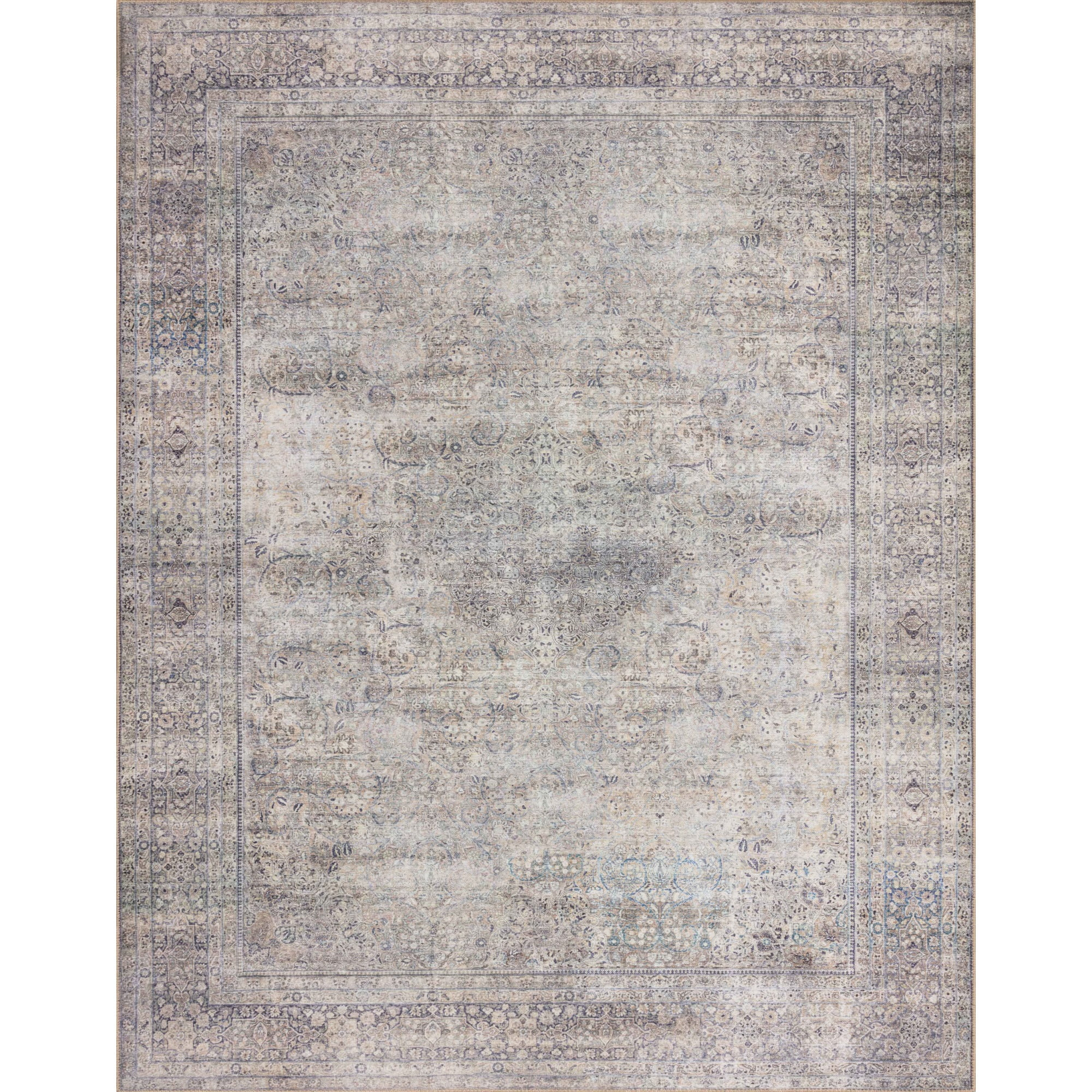 Loloi II Wynter WYN-03 Silver / Charcoal Oriental Area Rug 2'-0" x 5'-0"