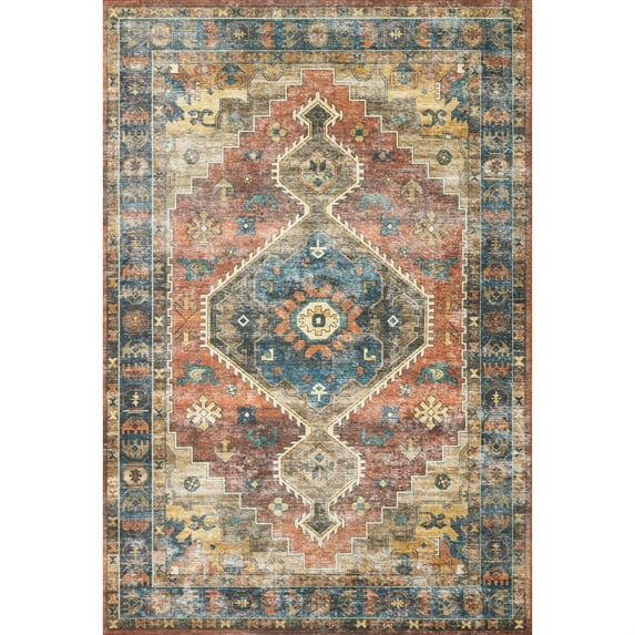 SKY-11 Rust, Blue 2-0" x 5-0" Size Rug