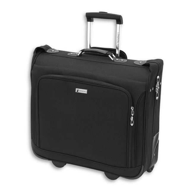 London Fog  Buckingham Black Polyester Rolling Garment Bag