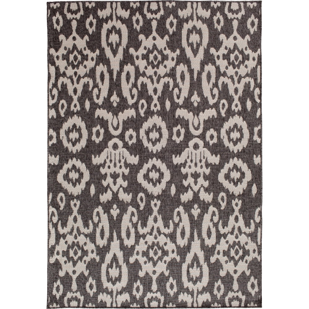 Loomaknoti New Zealand Tk 5' x 7' Ikat Indoor/Outdoor Area Rug , Gray