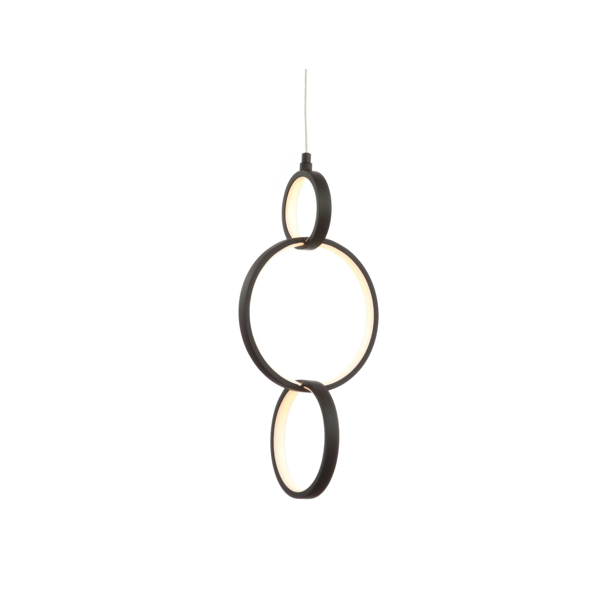 Loop 7.75" Adjustable Integrated LED Metal Ring Pendant, Black