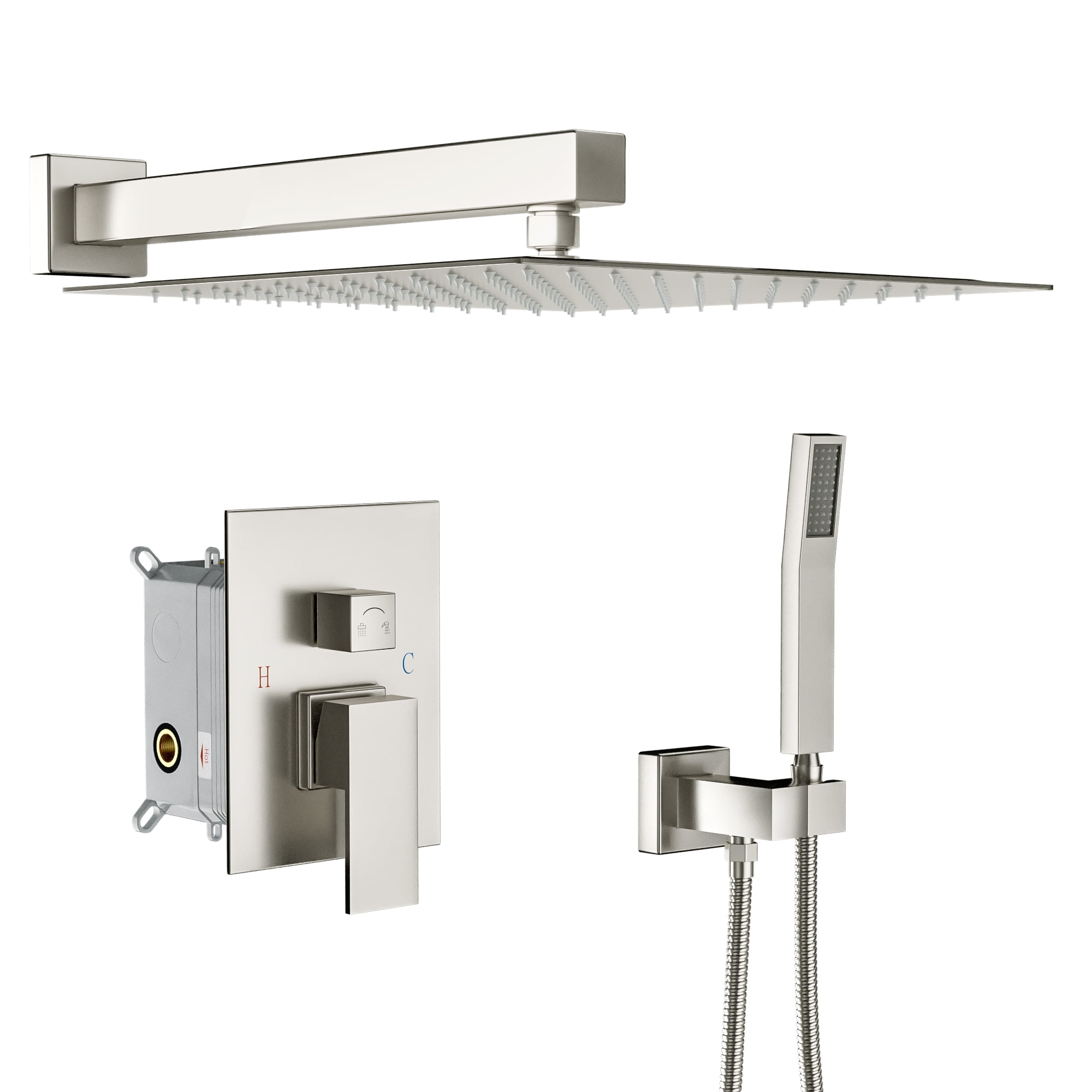 Lordear 10 Inches Luxury Wall Mounted Rainfall Shower Head System