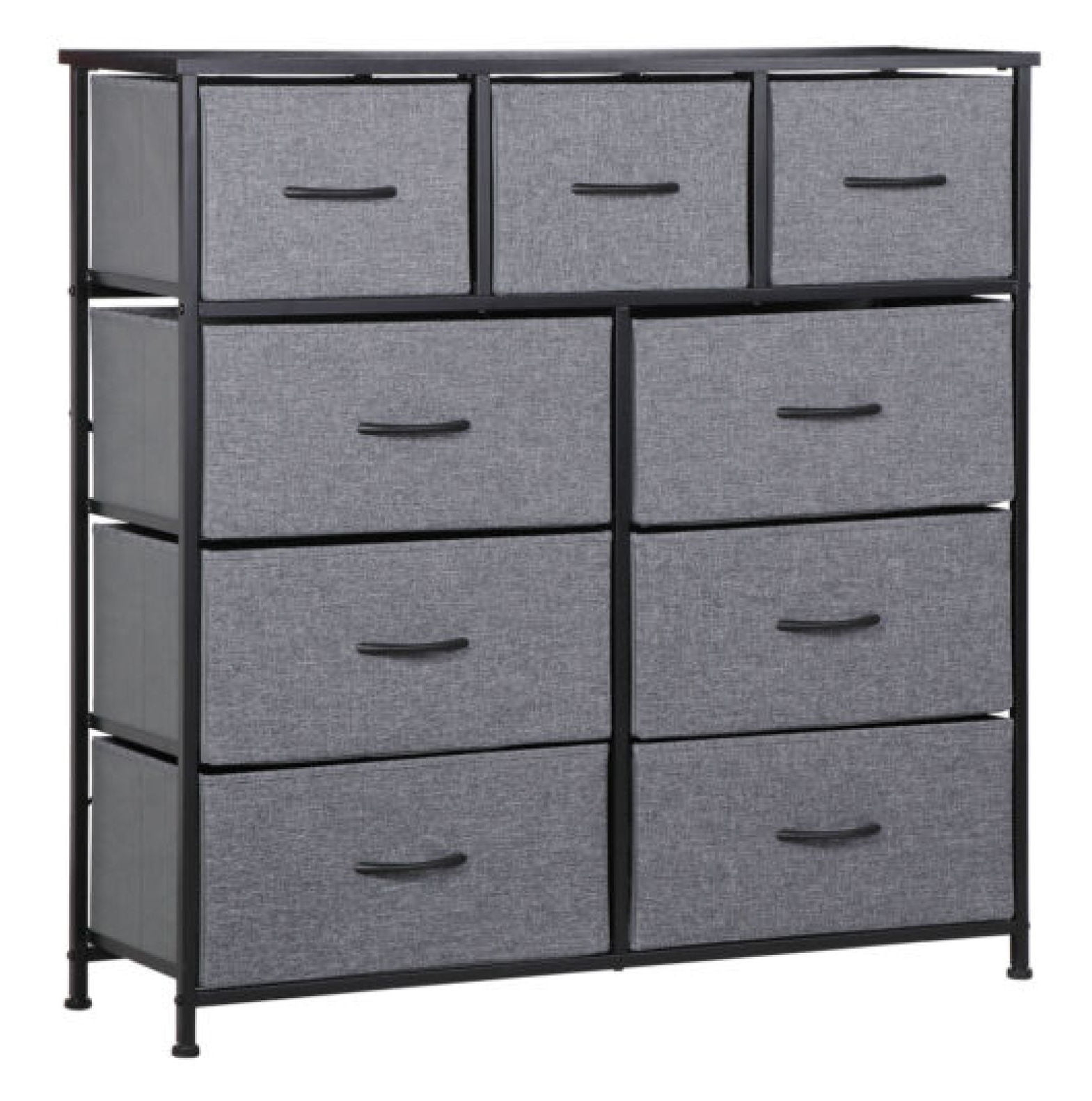 ZUNMOS Fabric Dresser for Bedroom 9 Drawer, Grey
