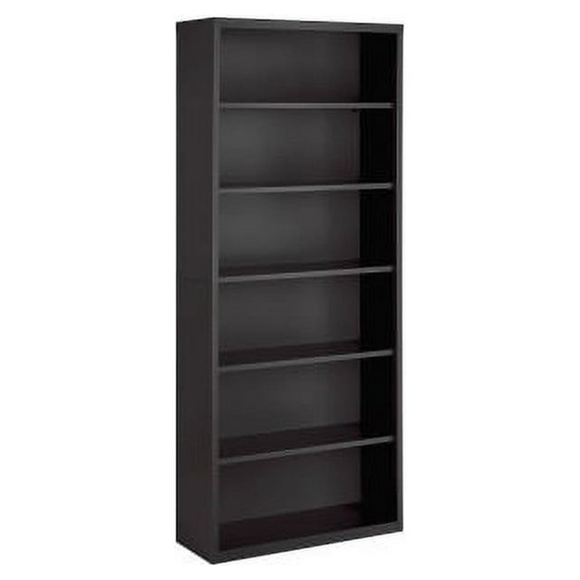 Lorell Fortress Series Charcoal Bookcase 34.5" x 13" x 82" - 6 Shelve(s) - Material: Steel - Finish: Charcoal, Powder Coated