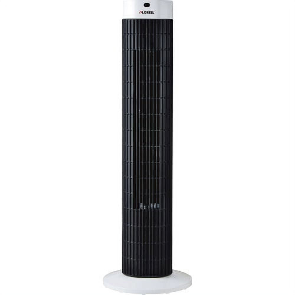 Lorell Lorell Tower Fan - 30" Diameter - 3 Speed - Sleep Mode, Breeze Mode, Oscillating, Timer - 30.2" Height X 9.5" Width X 9.5" Depth - Plastic - Black, Silver