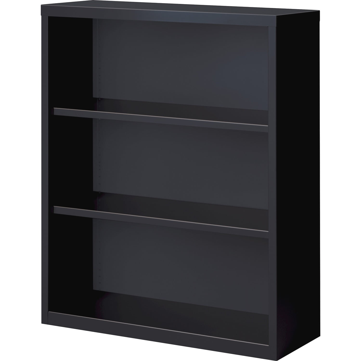 Lorell Steel Bookcase 3-Shelf 34-1/2"x12-5/8"x42" Black 41285
