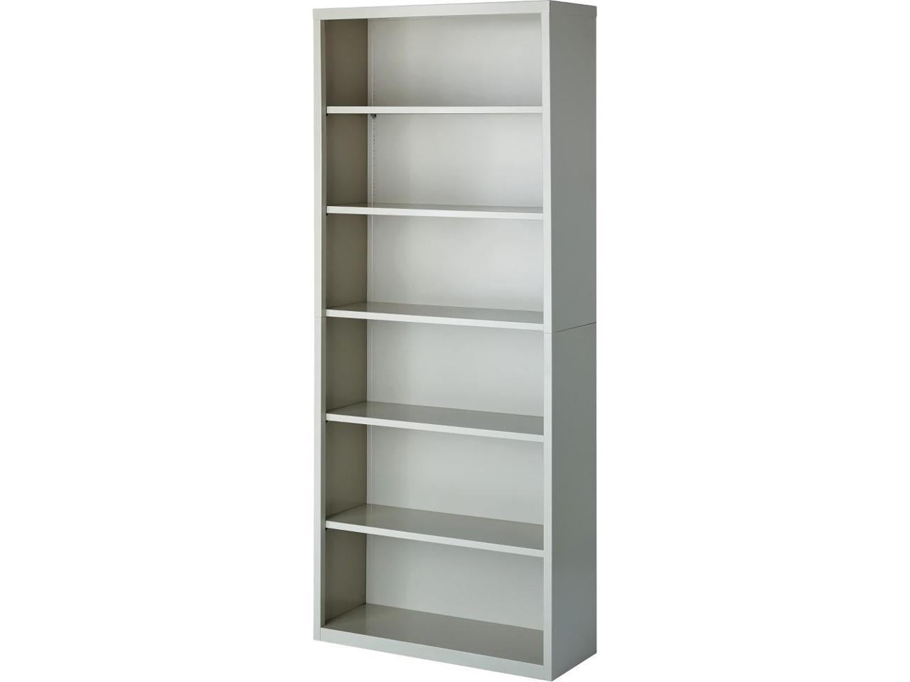 Lorell Fortress Series Bookcases - 34.5" x 13" x 82" - 6 x Shelf(ves) - Light Gray - Powder Coated - Steel - Recycled - Assembly Required