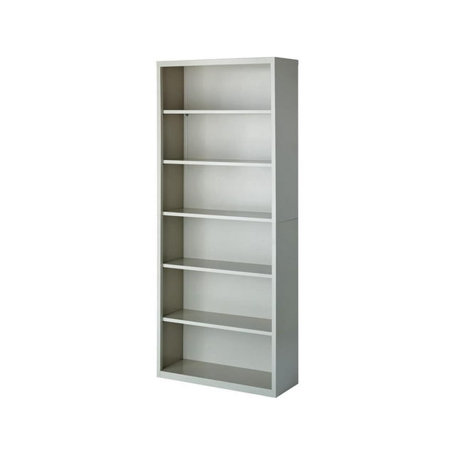 Lorell Fortress Series Bookcases - 34.5" x 13" x 82" - 6 x Shelf(ves) - Light Gray - Powder Coated - Steel - Recycled - Assembly Required